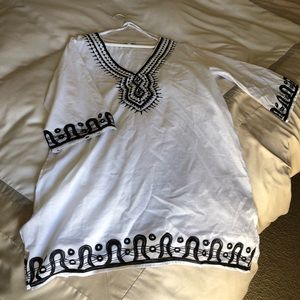 Blue Island Cotton Tunic Size XL (very gtly used)